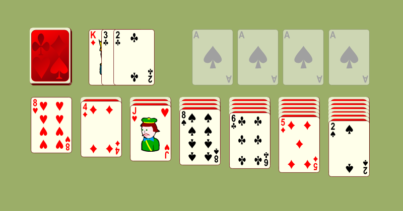 Пасьянс косынка по 3 карты 3.8